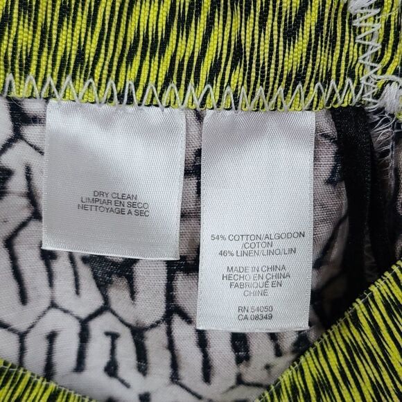 White Linen Black Ombre Geometric Print Side Zip A-line Mini Skirt Summer  Vacay - Picture 3 of 6